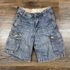 Vintage Gap Shorts Boys Size 8 Regular Cargo Denim‎ Jean Shorts Y2K Grunge
